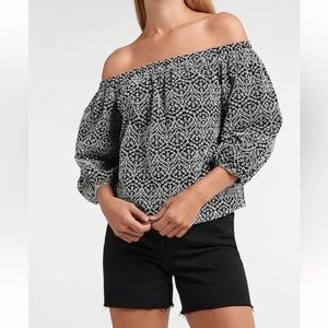 Express Tops | Express Off-the-Shoulder Bubble Sleeve Top